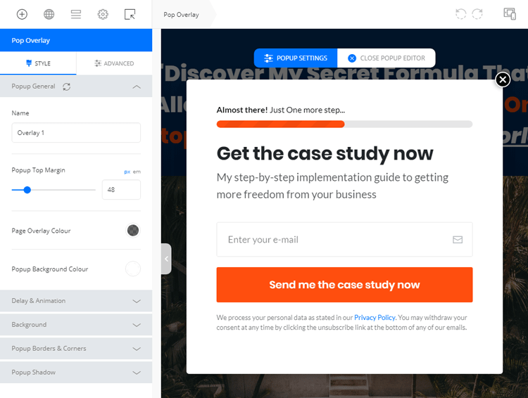 OptimizePress 3 Pop Overlay