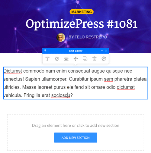 OptimizePress 3 Blog Editor
