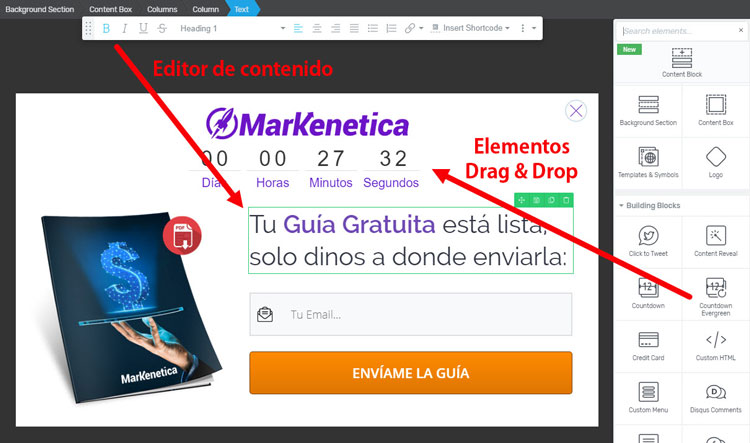 Thrive Leads Content Editor