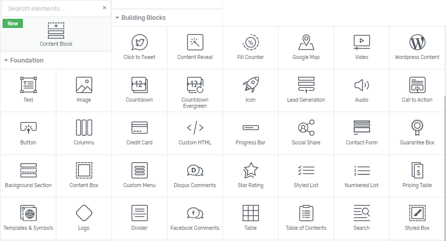 Thrive Leads Elementos