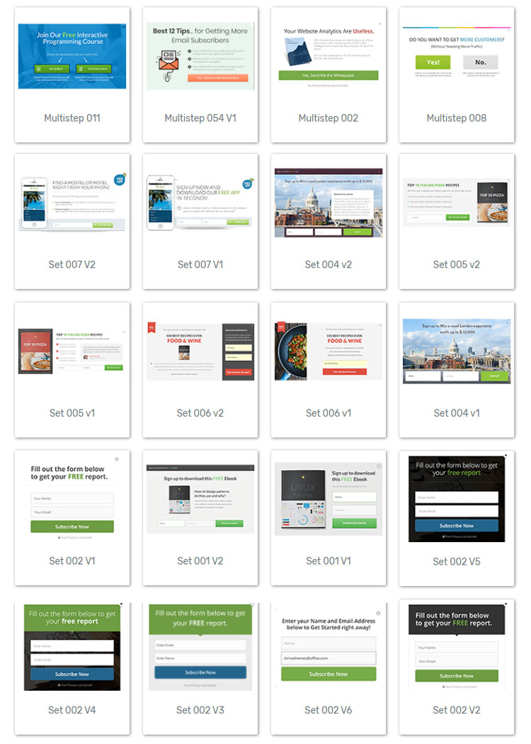 Plantillas Thrive Leads